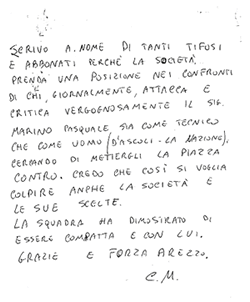 Lettera aperta all’A.C. Arezzo