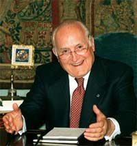 Oscar Luigi Scalfaro a Cortona per i 60 anni della Costituzione