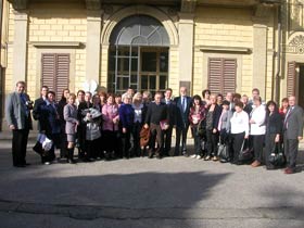 Delegazione russa in visita al campus universitario del Pionta