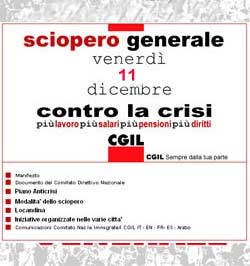 La CGIL proclama lo sciopero generale