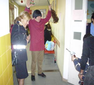 L’attore Marco Marzocca al Policlinico Umberto I di Roma
