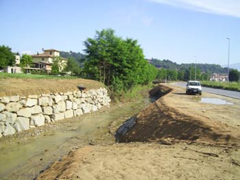 Lavori torrente dogana servizio bonifica Unione Comuni Pratomagno