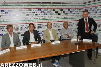 Atletico Arezzo presenta alla stampa Neri, Mangoni e Chiarini