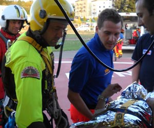 Ferito ad una gamba viene soccorso dai Vigili del Fuoco