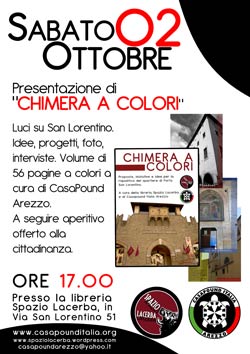 Casapaund: presentazione ‘Chimera a Colori’, dossier su S. Lorentino