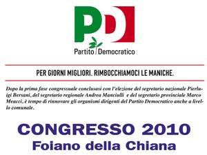 Il congresso del PD a Foiano