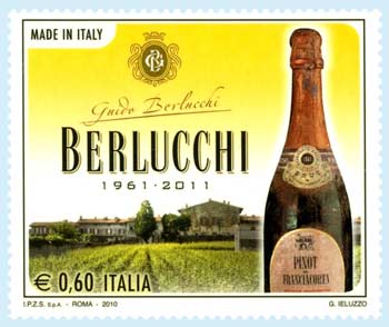 Un francobollo celebra le bollicine Berlucchi