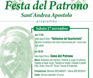 Porta Sant’Andrea: Festa del Patrono il 27 e 30 novembre