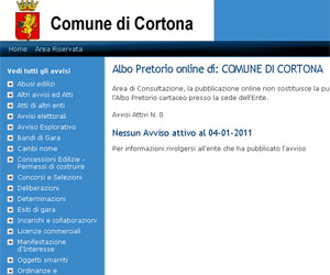 Attivo l’Albo Pretorio On Line sul sito del Comune di Cortona