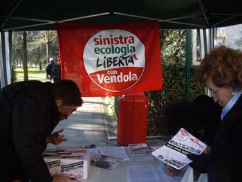 ‘Sinistra Ecologa Libertà con Vendola’ domani al mercato