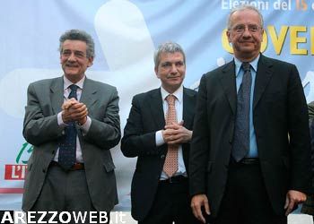Veltroni e Vendola con Fanfani