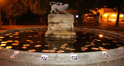 CasaPound Arezzo: referendum, ‘mani sporche’ nelle fontane