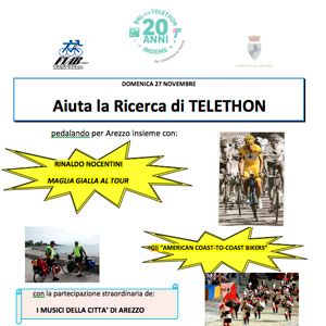 Telethon ad Arezzo inizia con una pedalata