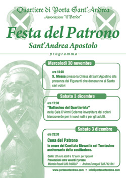Porta Sant’Andrea: Festa del Patrono e 30 anni del Comitato Giovanile