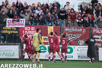 L’Arezzo vince 3 a 1 sul Sansepolcro