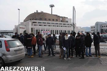Presidio dei lavoratori Eutelia in via Calamandrei