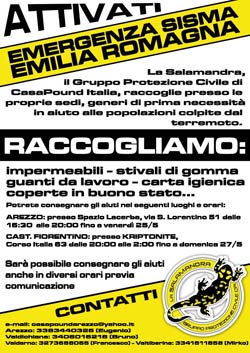 CasaPound: raccolta materiale per le popolazioni colpite dal terremoto