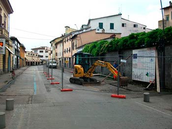 Inizio dei lavori nella rotatoria di Levane
