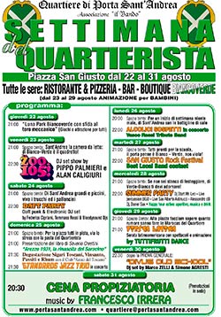 Porta Sant’Andrea: la ‘Settimana del Quartierista’ dal 22 al 31 agosto