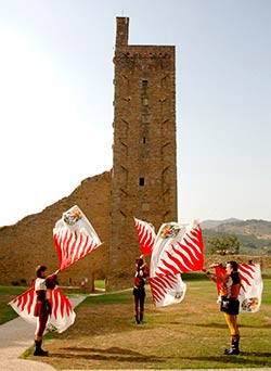 Sbandieratori Castiglion Fiorentino: Doppia esibizione contemporanea in Spagna e Belgio