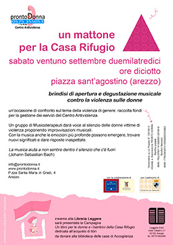 Un mattone per la casa rifugio Arezzo contro la violenza sulle donne