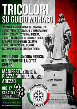 Casapound: manifestazione in Piazza Guido Monaco