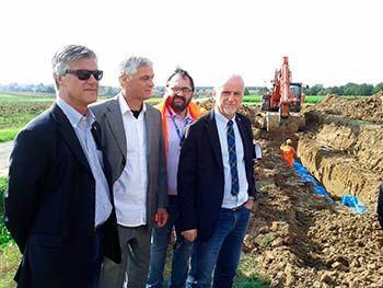 Sopralluogo al cantiere della rete irrigua di Montedoglio a Castiglion Fiorentino