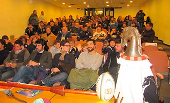Interessante confronto tra giostratori e rugbisti
