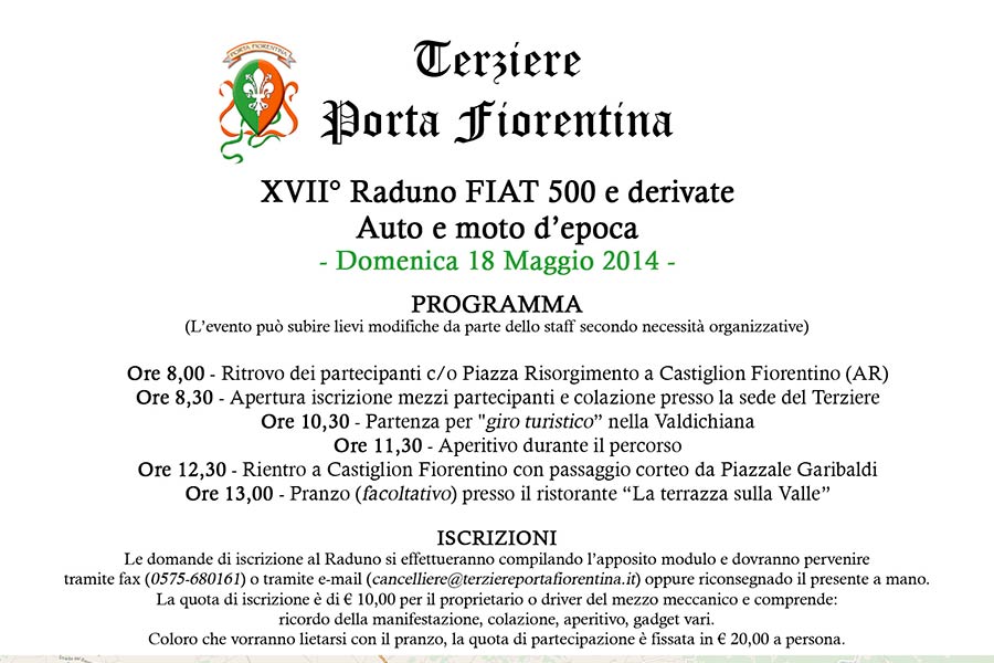 XII edizione del Raduno Fiat 500 e derivate, auto e moto d’epoca