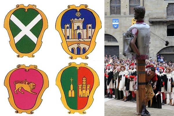 I quattro quartieri della Giostra del Saracino