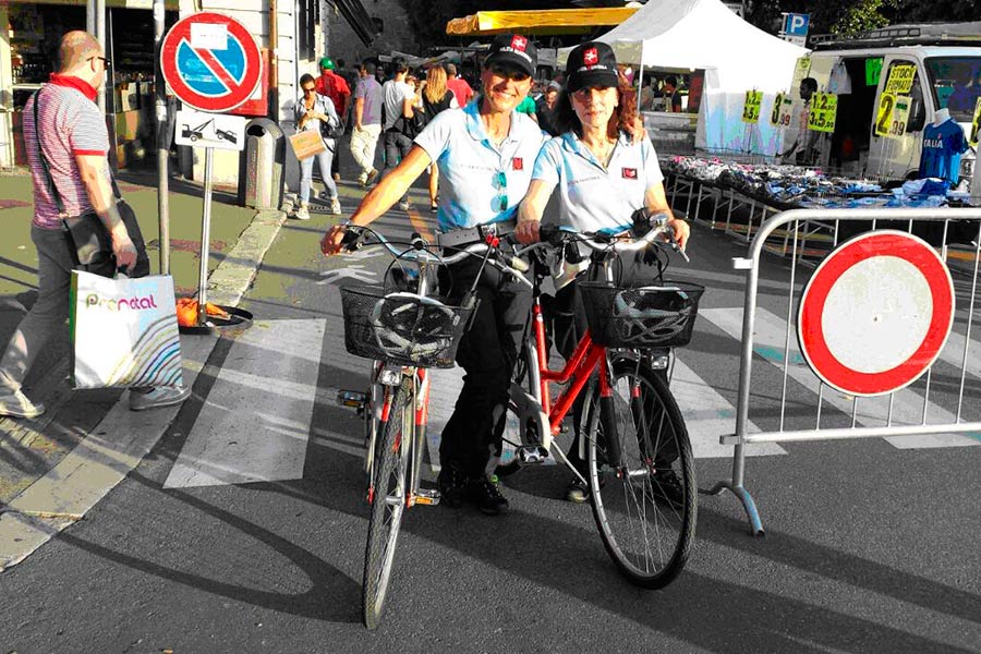 Polizia Municipale in bici nei parchi e nelle fiere