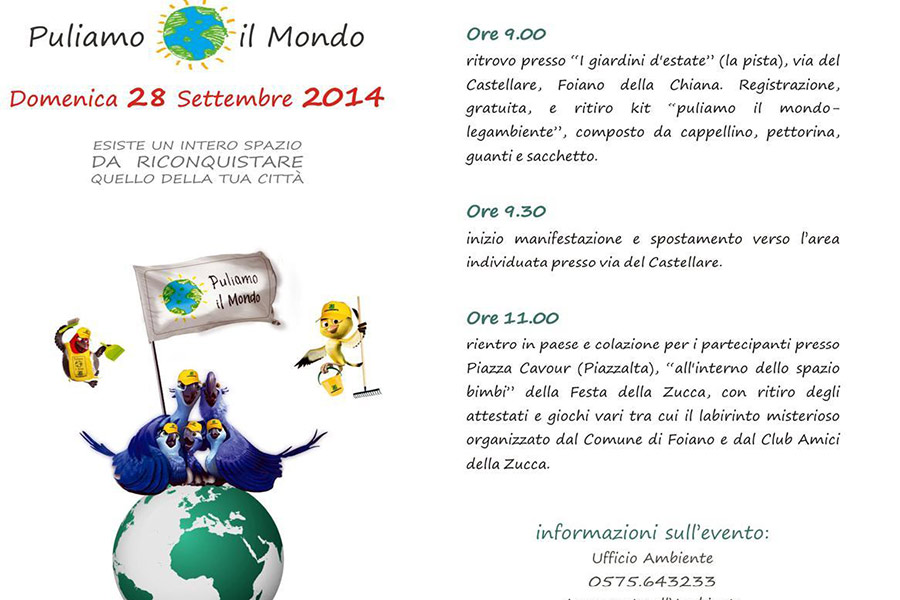 Foiano della Chiana: Domenica 28 settembre torna “Puliamo il mondo”