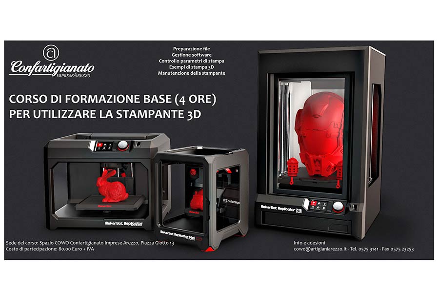 Al passo con l’innovazione  COWO – Confartigianato Imprese Arezzo promuove il primo corso per l’utilizzo della stampante 3D