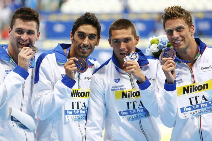 Festa per Michele Santucci bronzo mondiale nella 4×100 stile libero