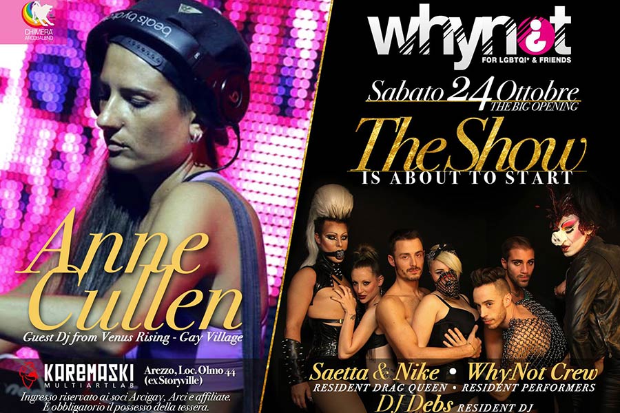 Torna il “WhyNot¿”: sabato 24 ottobre la festa LGBT-friendly di Arezzo con tantissime novità