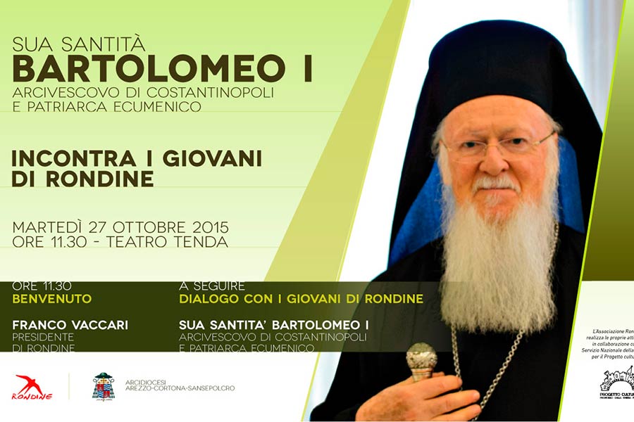 Il Patriarca Ecumenico di Costantinopoli Bartolomeo  a Rondine per il dialogo tra religioni e la pace