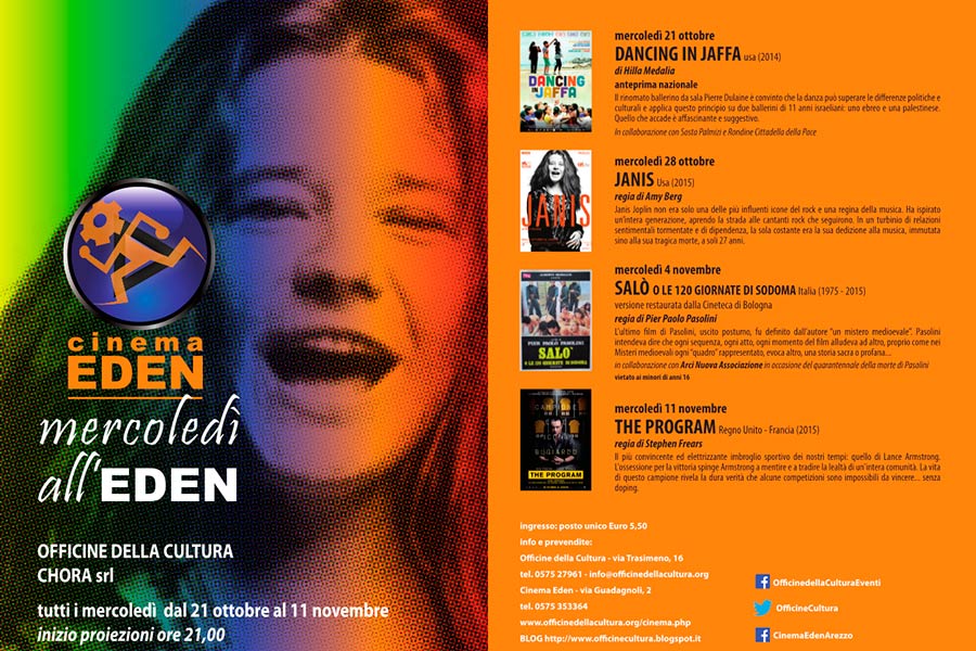 Programmazione spettacoli al Cinema Eden di Arezzo