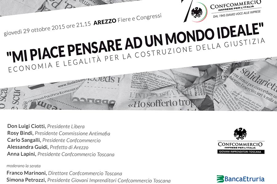 Don Luigi Ciotti ospite ad Arezzo del convegno di Confcommercio Toscana