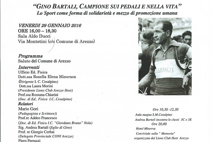 “Gino Bartali, campione sui pedali e nella vita”