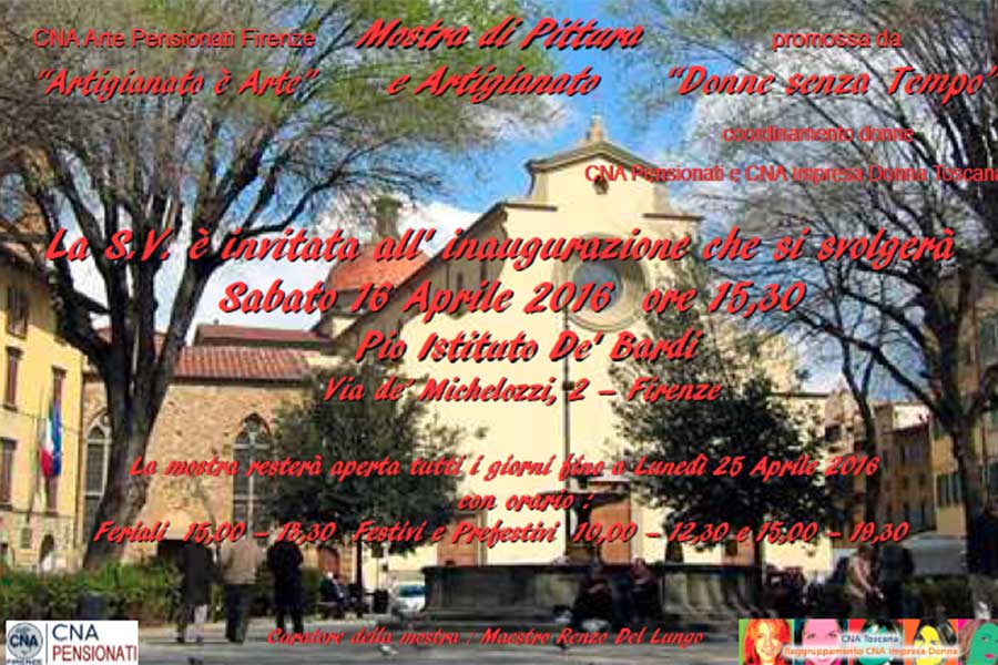 Artigianato è Arte: mostra di Cna Pensionati al Pio Istituto De’ Bardi