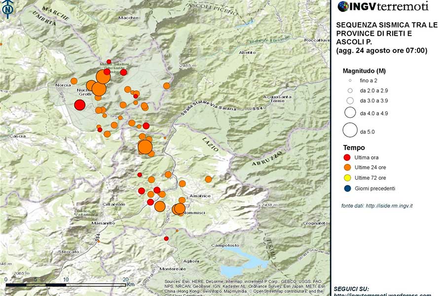 Terremoto centro Italia: situazione alle 9,30