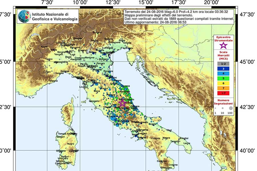 Terremoto: Aggiornamento delle 7:45