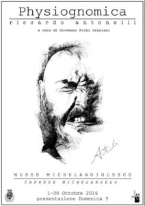 locandina della mostra "Physiognomica" di Riccardo Antonelli