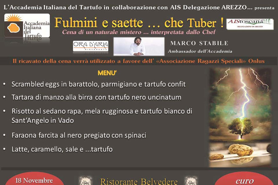 Tartufo d’autore a Monte San Savino, il 18 novembre con lo chef stellato Marco Stabile