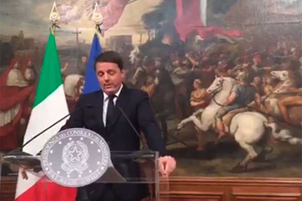 Renzi: “L’esperienza del mio governo finisce qui”
