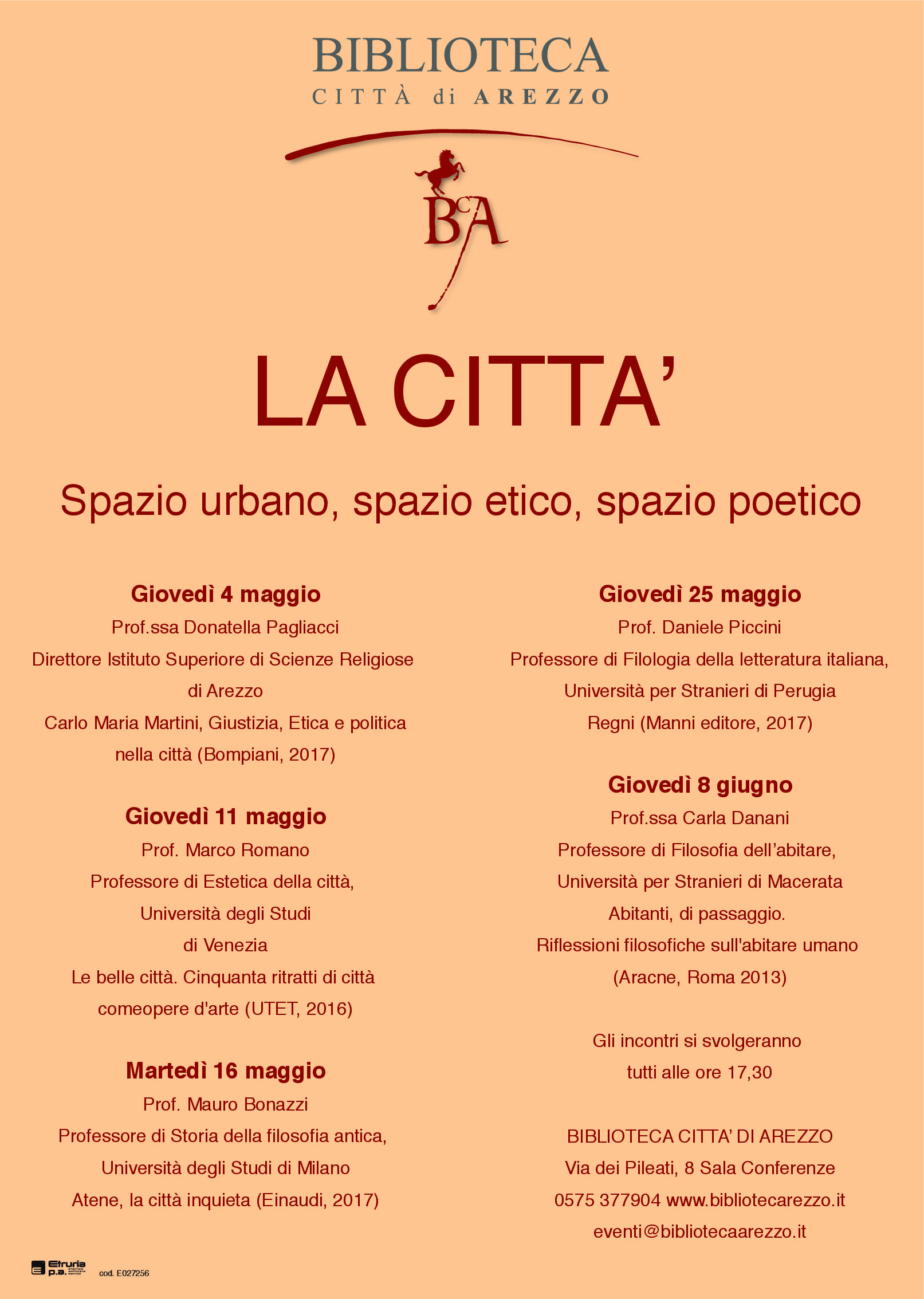 Conferenze dedicate alla città: spazio urbano, spazio etico, spazio poetico