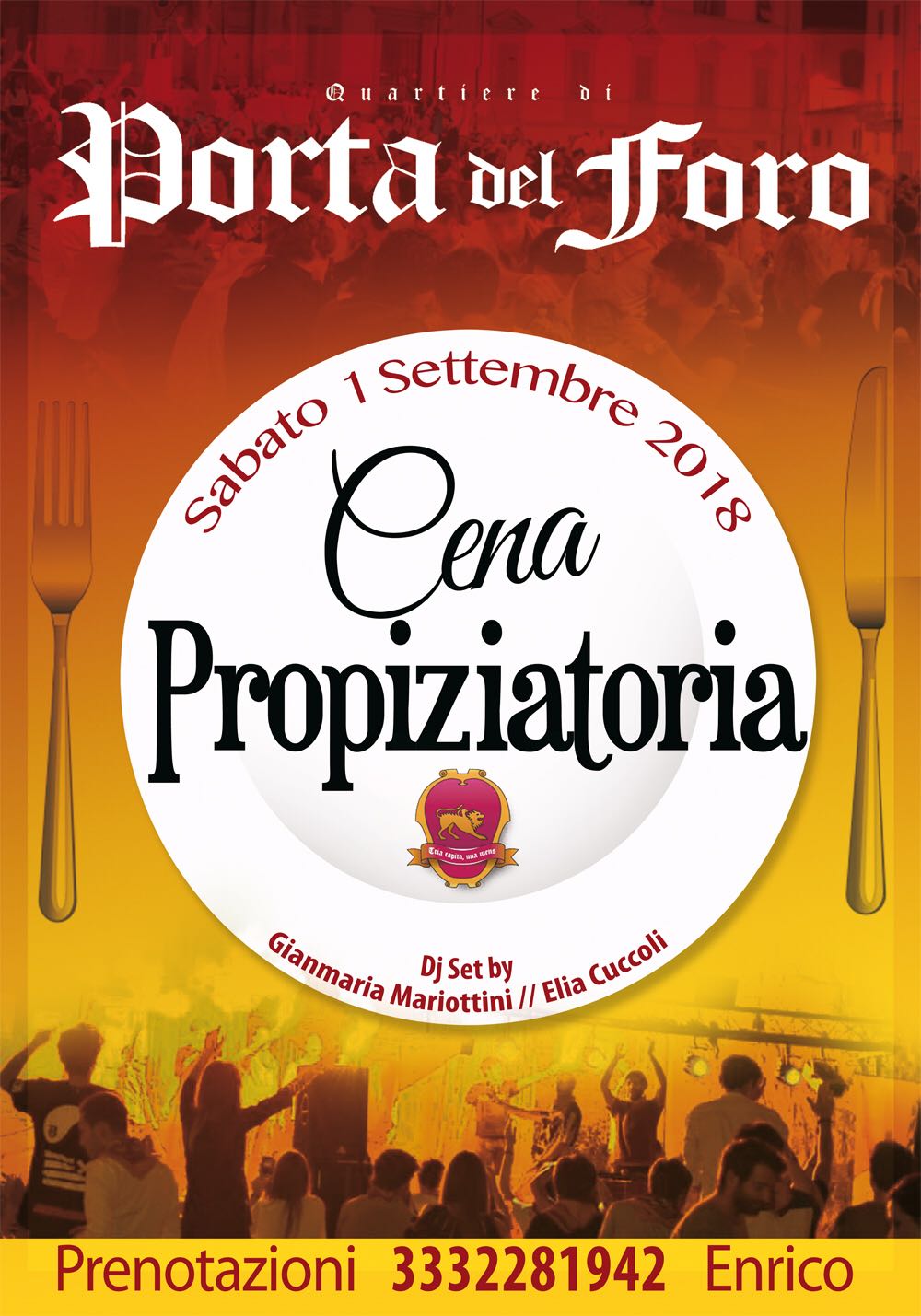 Porta del Foro, tutte le info sulla “Cena Propiziatoria”