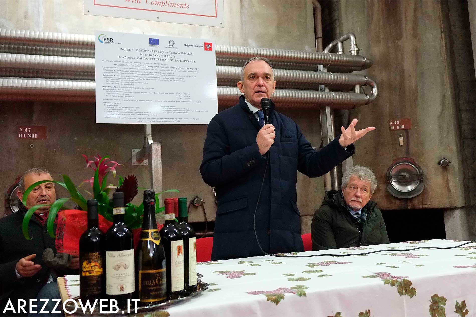 Il Governatore Rossi visita la cantina sociale di Arezzo