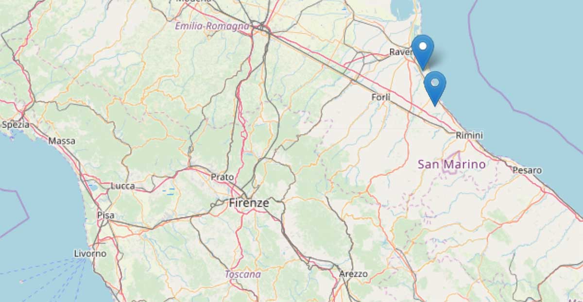 Ravenna e Cervia colpite dal terremoto nella notte, magnitudo 4,6 la scossa più forte