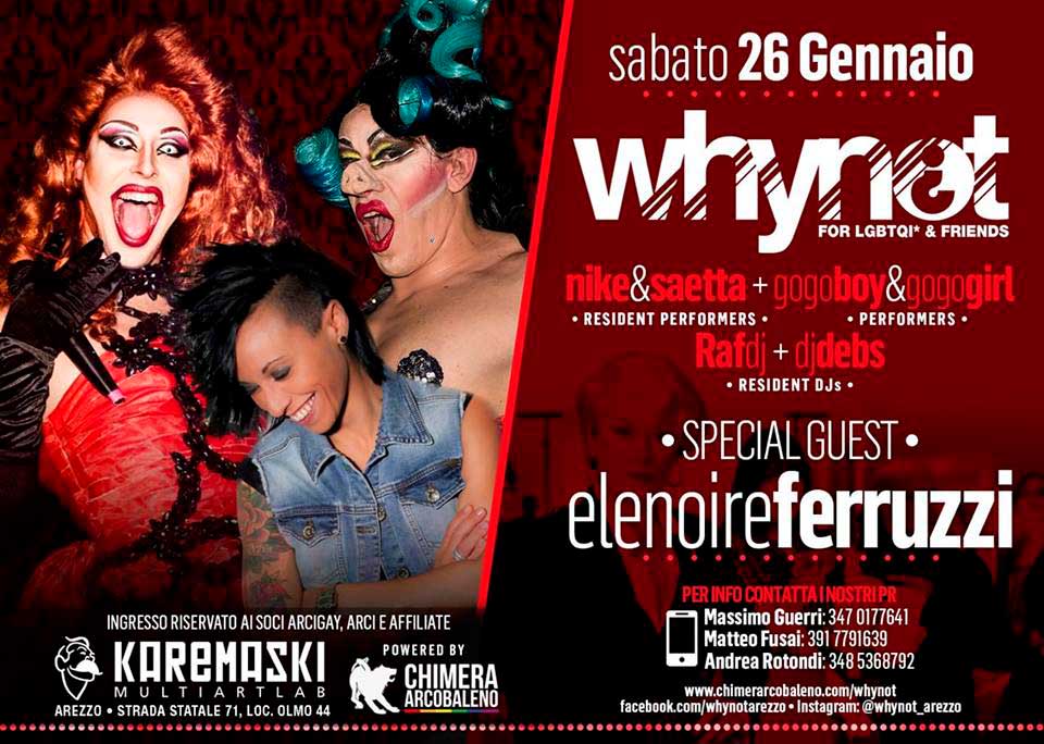 WhyNot¿: Sabato 26 special guest Elenoire Ferruzzi